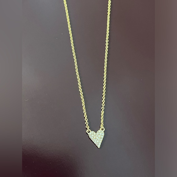 Gold Gemstone Heart Necklace - Picture 3 of 4